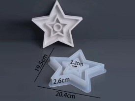Molde silicona portavela estrella grande 